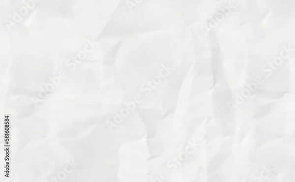 Obraz Crumpled paper texture vector background. White wrinkled sheet EPS10