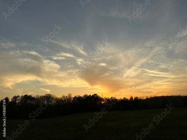 Obraz sunset over the field