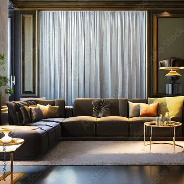 Obraz A living room that is both comfortable and stylish2, Generative AI