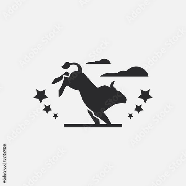 Obraz Wild Bull Kick Rodeo Logo