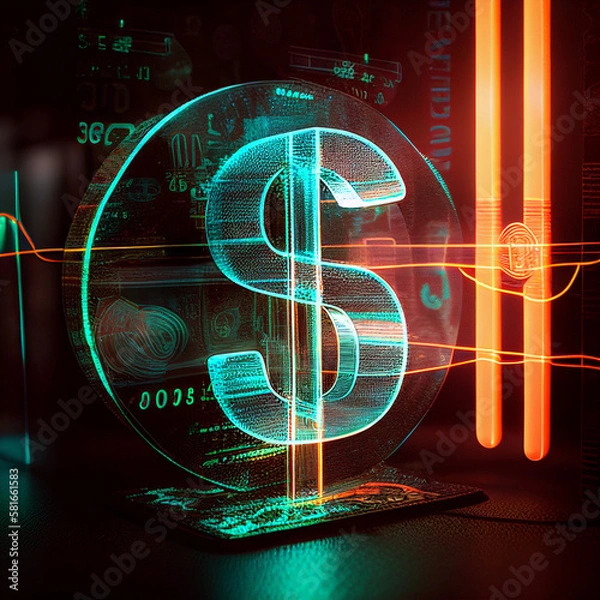 Fototapeta digital money and data generative ai