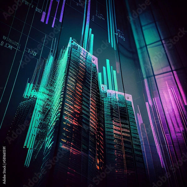Fototapeta digital high-rise generative ai