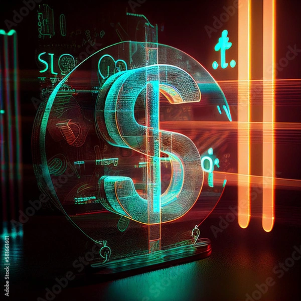 Fototapeta digital money data generative ai