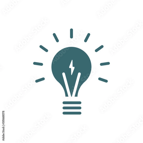 Obraz light on icon. Filled light on icon from technology collection. Glyph vector isolated on white background. Editable light on symbol can be used web and mobile