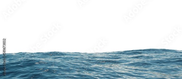 Fototapeta ocean water sea surface with ripples wave png 3d rendering illustration