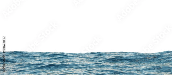 Fototapeta ocean water sea surface with ripples wave png 3d rendering illustration