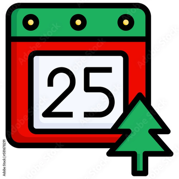 Obraz calendar flat icon,linear,outline,graphic,illustration