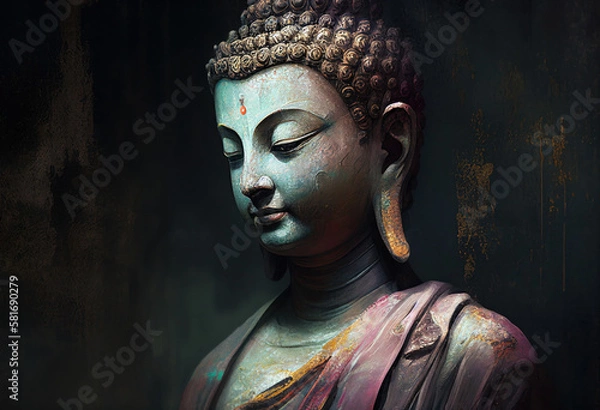 Obraz Buddha statue, Oil Painting, Generative AI