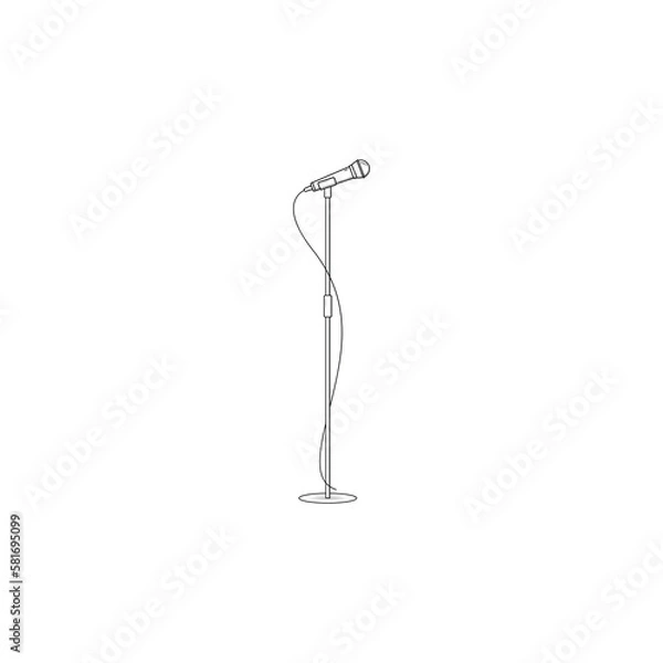 Fototapeta Stage microphone icon isolated vector graphics