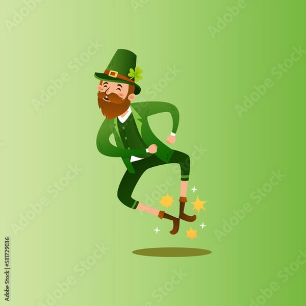 Obraz Leprechaun St. Patrick's Character Logo