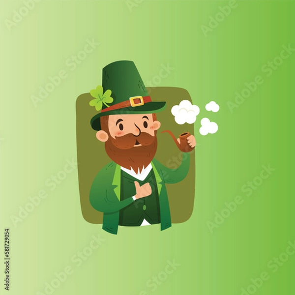 Obraz Leprechaun St. Patrick's Character Logo