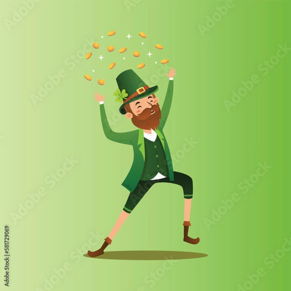Obraz Leprechaun St. Patrick's Character Logo