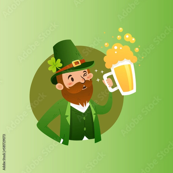 Obraz Leprechaun St. Patrick's Character Logo
