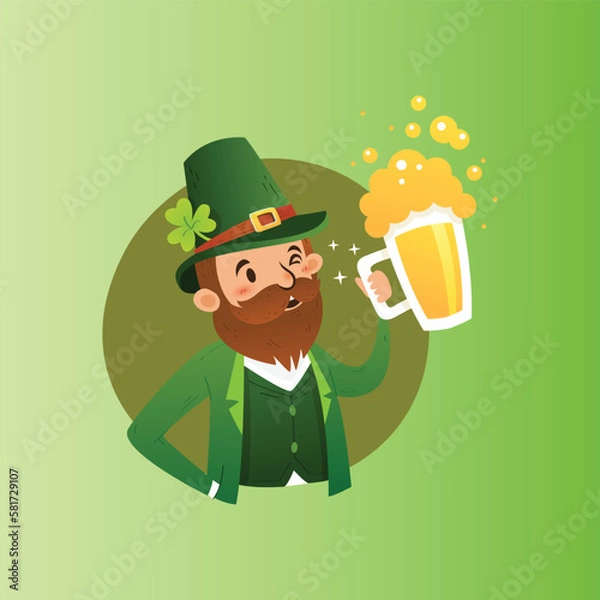 Obraz Leprechaun St. Patrick's Character Logo