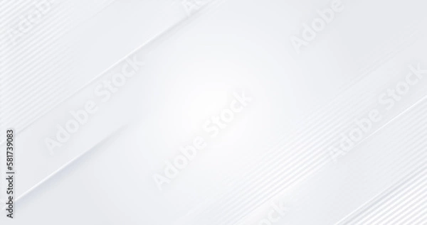 Obraz Amazing premium background. Elegant gray white diagonal lines with smooth soft shadow. Light silver grey gradient. Geometric modern stripe design. Halftone pattern. Universal minimal business backdrop