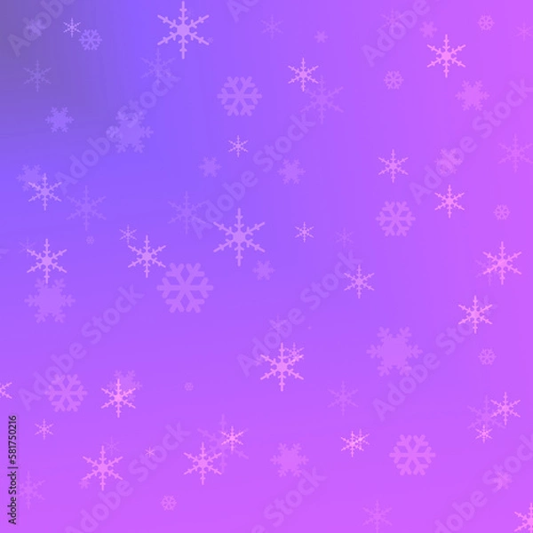 Fototapeta Christmas snow winter design. White falling snowflakes, abstract background. Image of snowfall. Raster illustration of snowflake overlay.