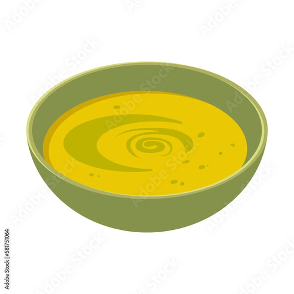 Fototapeta Zucchini puree soup. Vector illustration on a white background