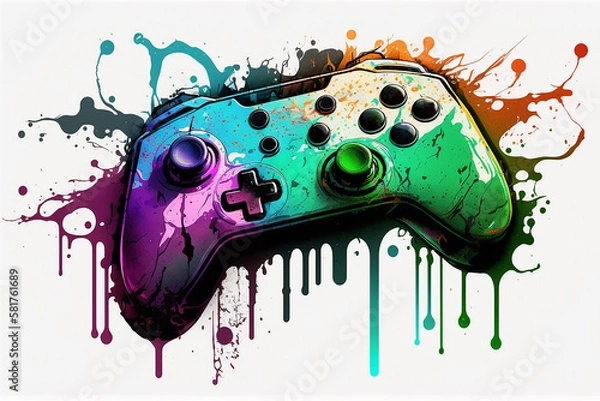 Fototapeta Deep colorful melting splash controller. generative ai