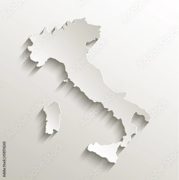 Obraz Italy map card paper 3D natural