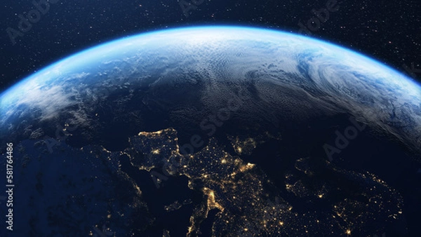 Obraz europe and planet earth seen from space