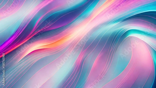 Fototapeta Generative AI, generative and AI background with wavy lines offers a whimsical and organic feel to any artwork. Its abstract and surreal nature can evoke various emotions and offer a memorable effect.