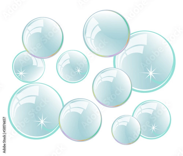 Obraz Abstract soap bubbles background design vector