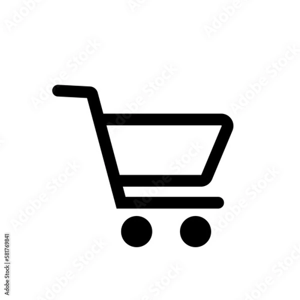 Obraz Shopping cart vector icon, flat design.