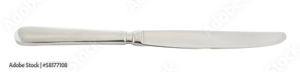 Fototapeta Metalowy nóż ze stali nierdzewnej na białym tle