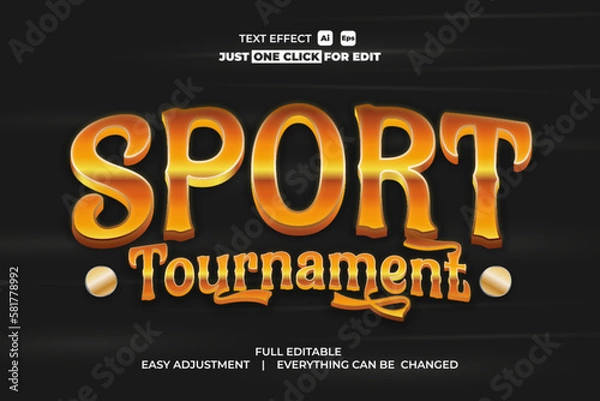 Fototapeta Sport Event Vector Text Effect Editable