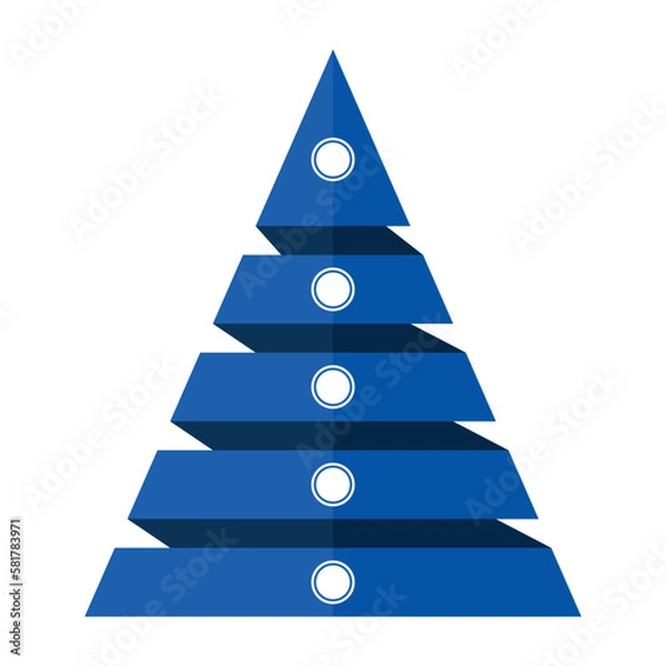 Fototapeta Pyramid Infographic, funnel pyramid business infographic with 5 charts. Template can be edited, recolored, editable. EPS Vector	