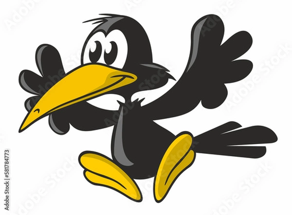 Obraz fliegender Comic Rabe