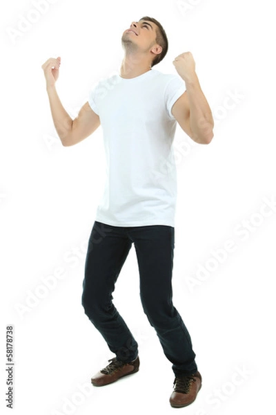 Fototapeta Handsome young man isolated on white