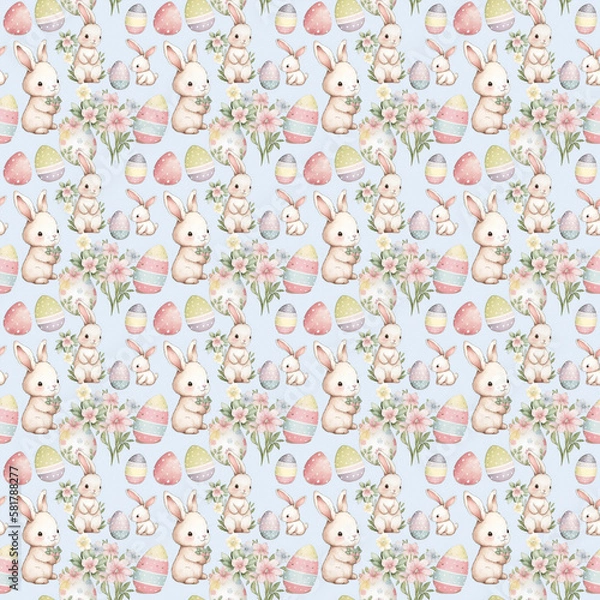 Fototapeta Happy Easter Bunny Seamless Patterns
