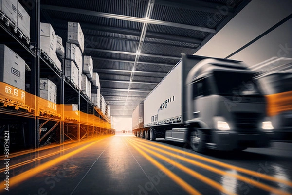 Fototapeta Galpão logístico gestão da cadeia de abastecimento IA Generativa