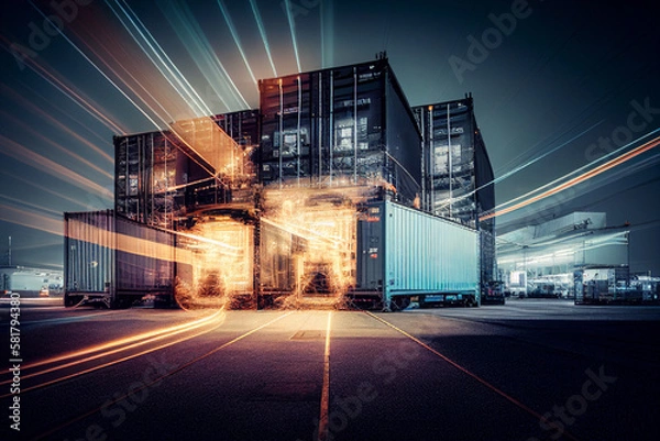 Fototapeta Galpão logístico gestão da cadeia de abastecimento IA Generativa