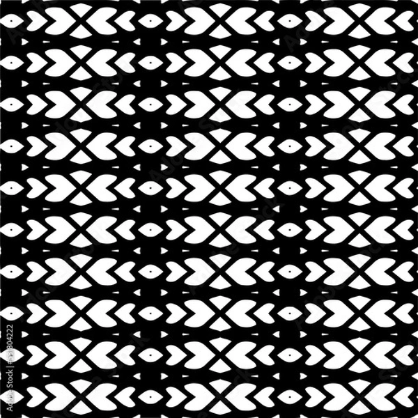 Fototapeta Vector geometric ornament in ethnic style. Seamless pattern with  abstract shapes. Black and white geometric  wallpaper. Repeating pattern for decor, textile and fabric.Abstraction art.