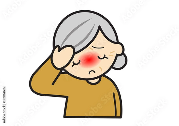 Fototapeta 熱があるシニア女性