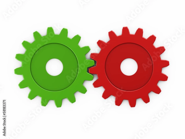 Obraz two gear to place concepts