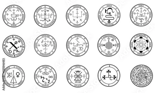 Obraz Set of Sigils collection of the Archangels - High resolution vector illustration