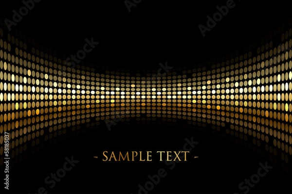 Obraz Vector black background with gold lights with space for your tex