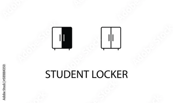 Fototapeta Student locker double icon design stock illustration