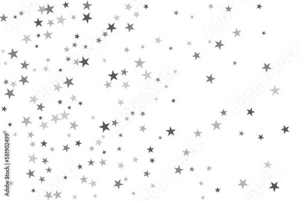 Obraz Star confetti. Silver casual confetti background. Bright design pattern.