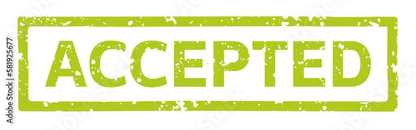 Fototapeta Stamp accepted vector green grunge