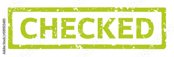Fototapeta Stamp checked vector green grunge