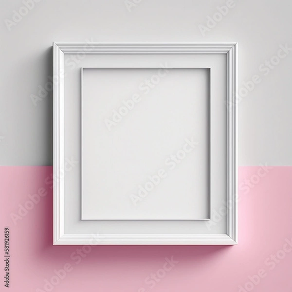 Fototapeta large art frame - picture frame on wall - white frame