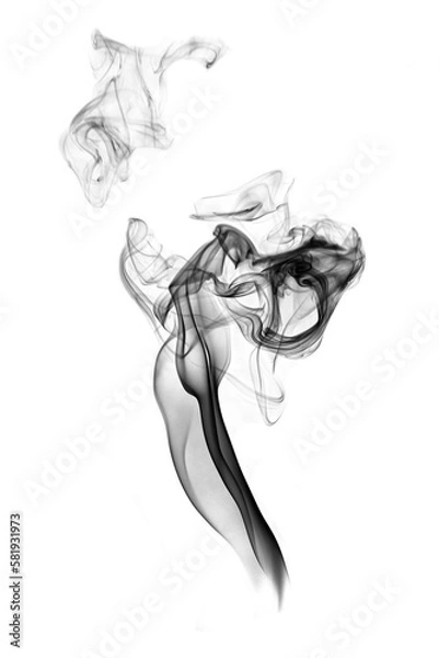 Obraz Smoke isolated on white background. Abstract ink texture