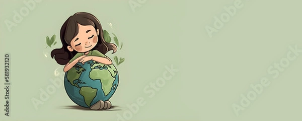 Obraz International earth day concept, banner with copy space, generative ai