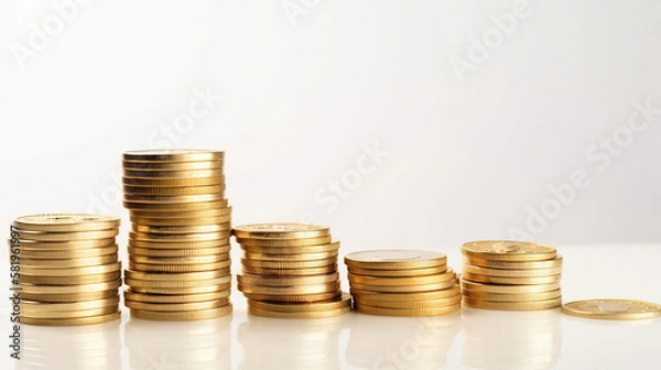 Obraz coins on a stack of coins. generative AI
