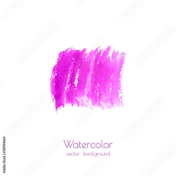 Fototapeta Pink, magenta, lilac, fuchsia pastel grunge marble ink watercolor spot, dry brush stroke texture hand paint on white background. Abstract acrylic pours, fluid art with stain, blot, smudge, splashes.
