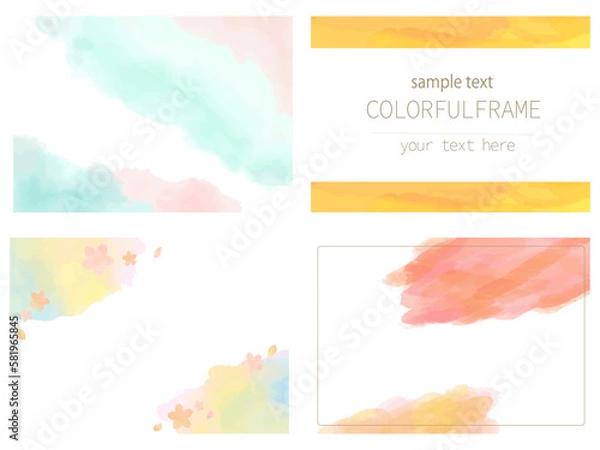 Obraz 水彩のフレームセット①